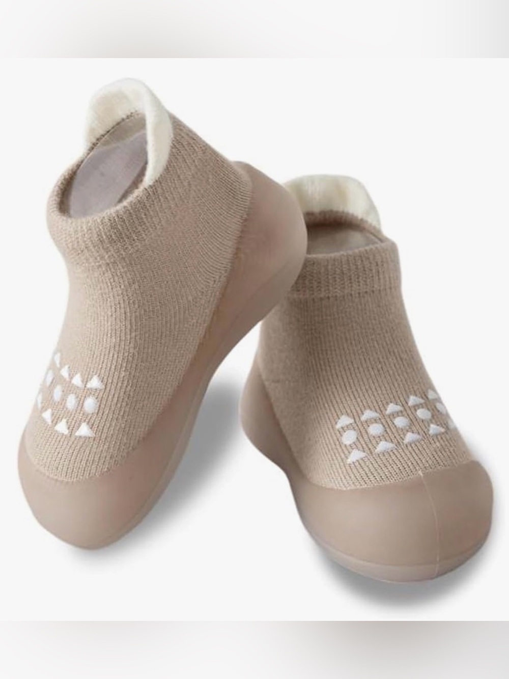 Baby | Beige Knit Sock Shoes | No Slip